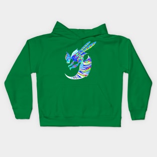 mayan bee the bonampak beast in ecopop pattern Kids Hoodie